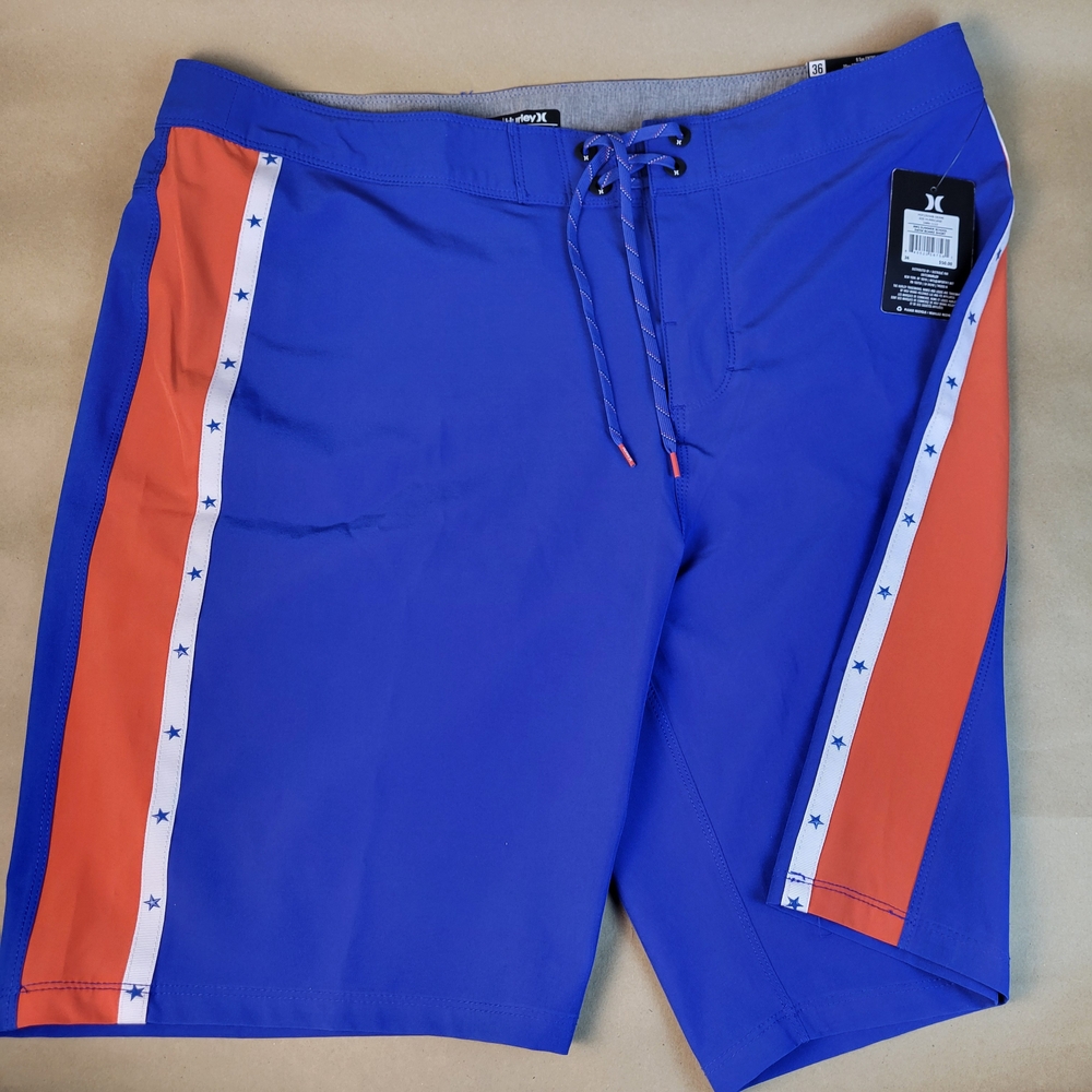 Hurley Men's Blue and Orange Swim Shorts